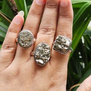Pyrite Raw Adjustable Rings for Abundance & Money Attract