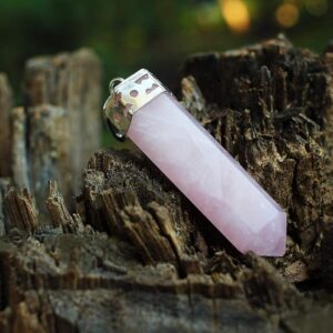 Rose Quartz Pencil Pendant For Unconditional Love & Improve Friendship