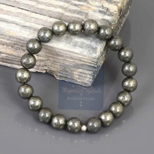 Pyrite Beaded Bracelet For Attract Abundance, Prosperity & Good Luck, Money Magnet