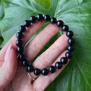 Black Tourmaline Beaded Bracelet For Negativity & Negative People