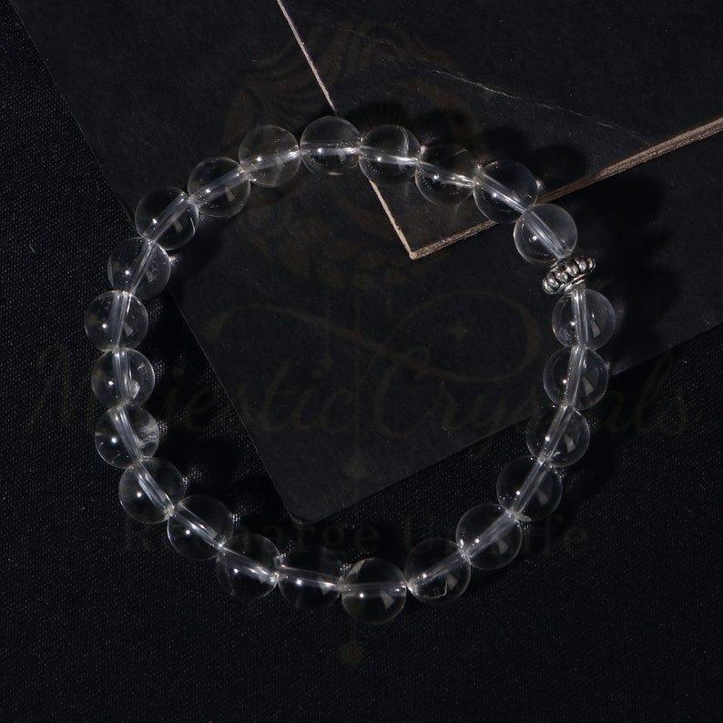 Clear Quartz Beaded Bracelet For Wealth, Health & Prosperity - Image 3