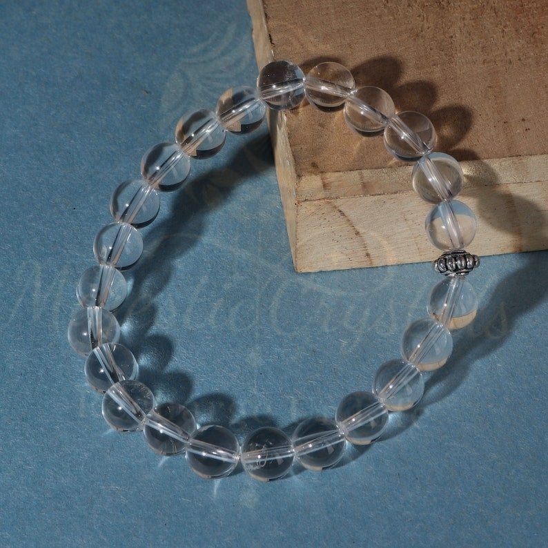Clear Quartz Beaded Bracelet For Wealth, Health & Prosperity - Image 2
