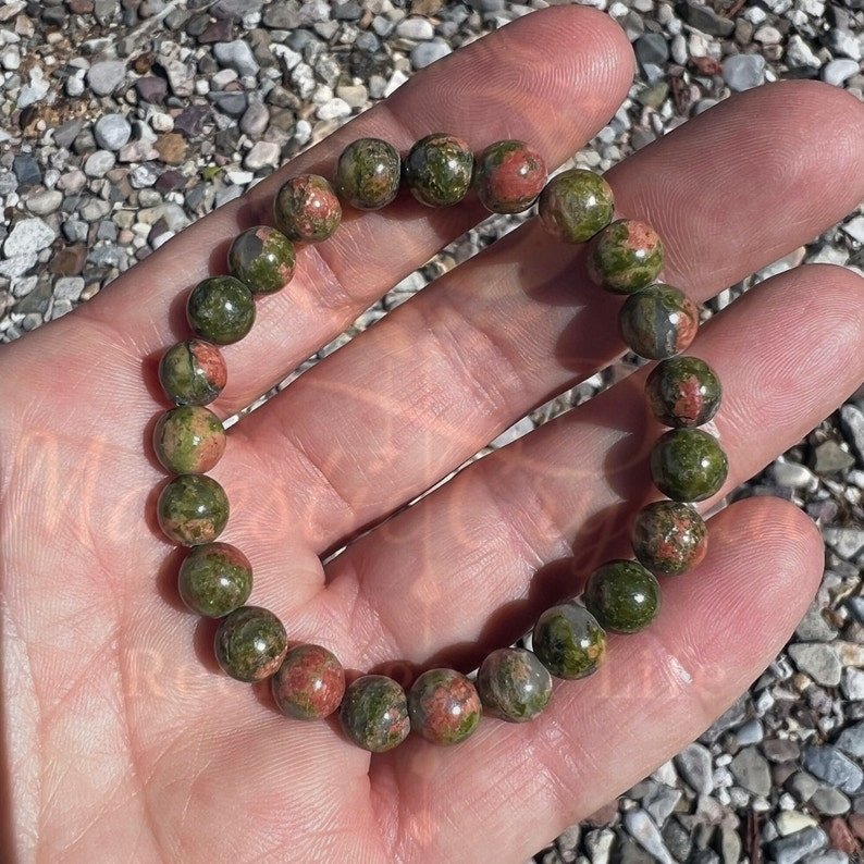Unakite Beaded Bracelet For Grows Hair & Stimulates Healthy Pregnancy - Image 2