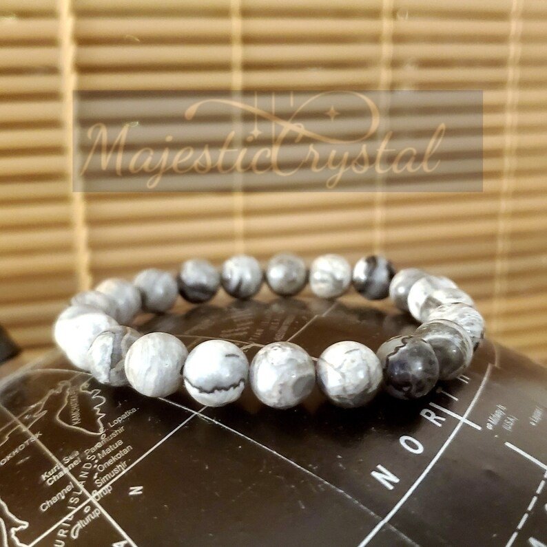Natural Picasso Jasper Beads Bracelet for Renew Old Friendship & Promote Weight Loss