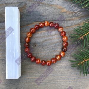 Carnelian Beaded Bracelet For Love Affair Fulfillment, Past life Recall, Changing Bad Habits, Confidence