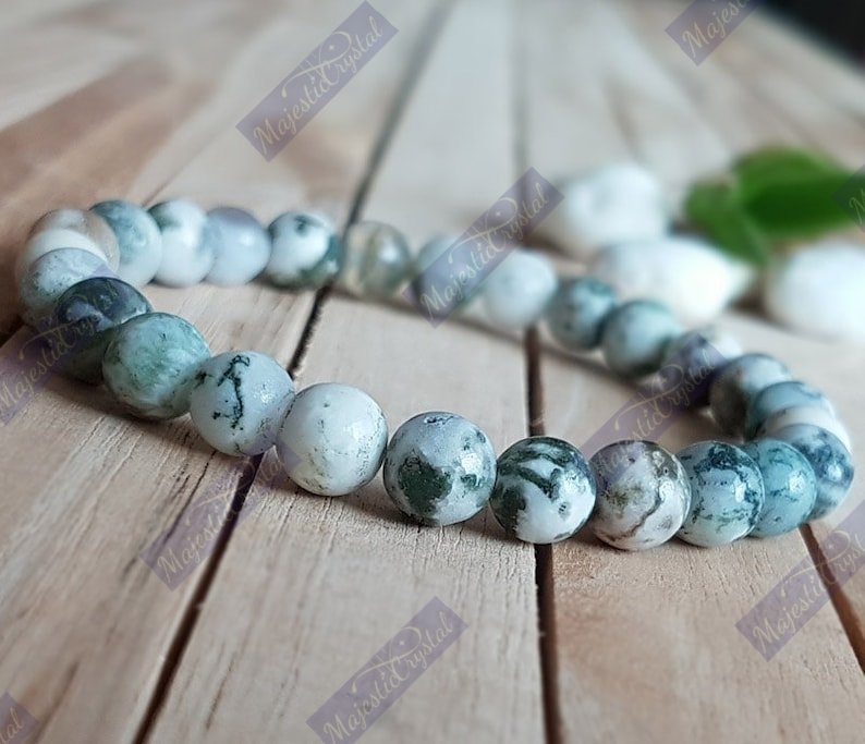 Tree Agate Beaded Bracelet For Sexual Makes life Enjoyable & Keeps Bringing Positivity
