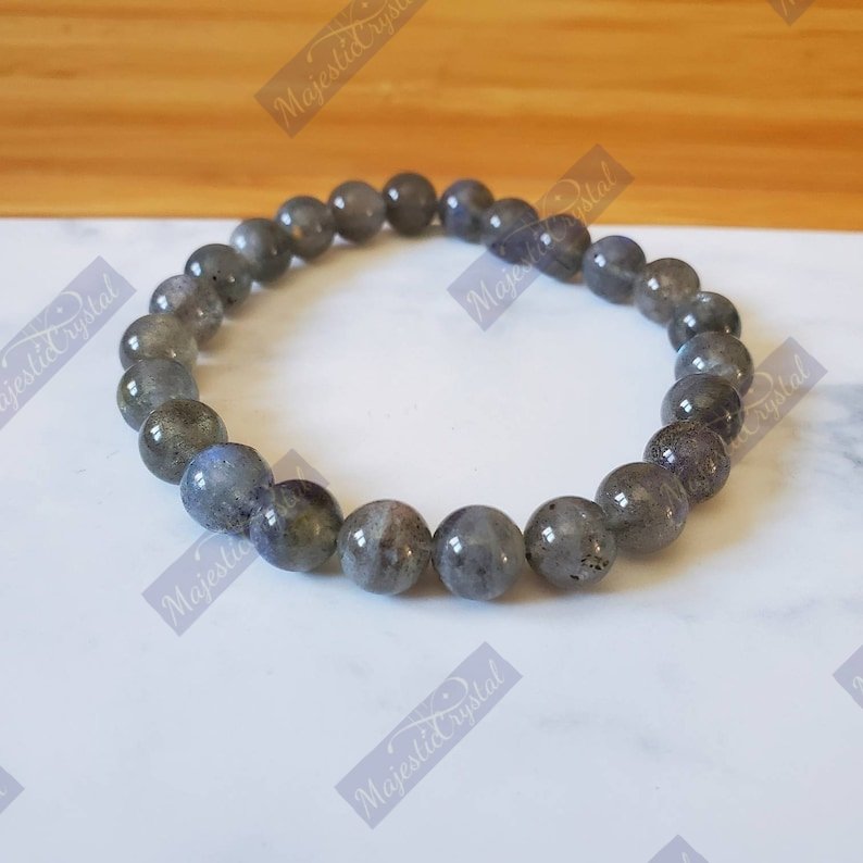 Labradorite Beaded Bracelet For Prevents Excessive Loss Of Energy & Protects Anxiety, Depression, Stress & Sadness - Image 3