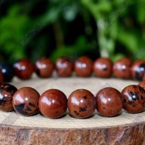 Mahogany Obsidian Beaded Bracelet For Increases Energy & Removes Confusion