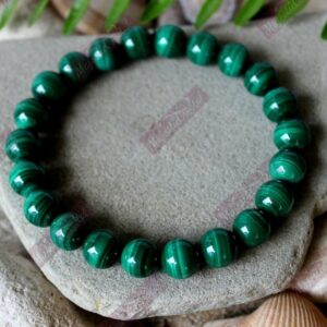 Malachite Beaded Bracelet For Treats Skin Disorders, Attracts Luck & Harmonizes Relationships