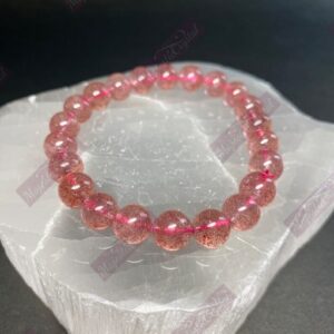 Strawberry Quartz Beaded Bracelet For Unearth Hidden Talents, Bring Right Guidance & Develop Self-Care, Ample Opportunities