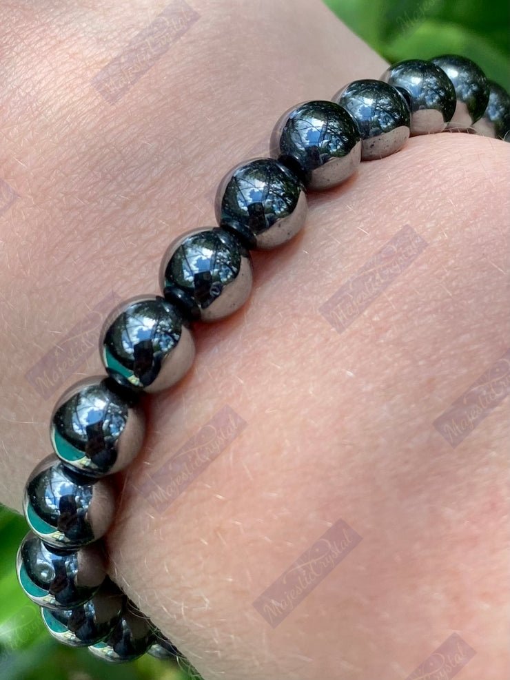 Hematite Beaded Bracelet For Protective, Confidence, Focus & Stability - Image 5
