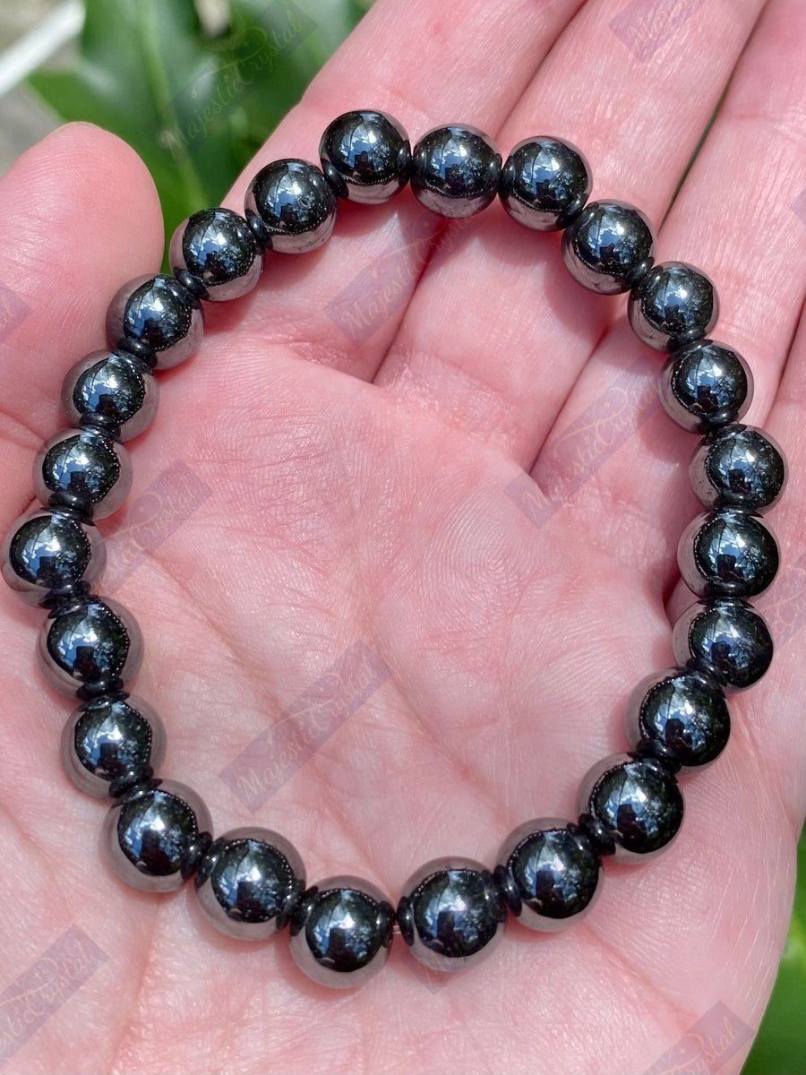 Hematite Beaded Bracelet For Protective, Confidence, Focus & Stability - Image 4