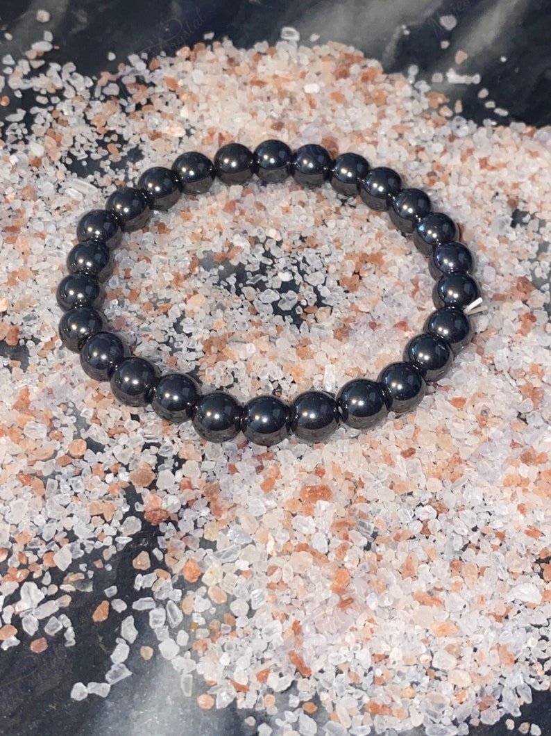 Hematite Beaded Bracelet For Protective, Confidence, Focus & Stability - Image 2