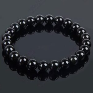 Black Agate (Hakik) Beaded Bracelet For Protects From All Negative Influences & Helps In Fulfilling All Basic Needs