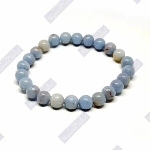 Angelite Beaded Bracelet For Success, Calming, Open Communication & Honest