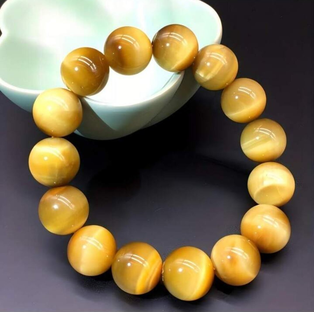 Natural Yellow Tiger Eye Bracelet For Success, Determination, Prosperity, Strength Of Mind