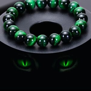 Green Tiger Eye Beads Bracelet For Succses in Exams, Fulfil Wishes, Profits In Gambling