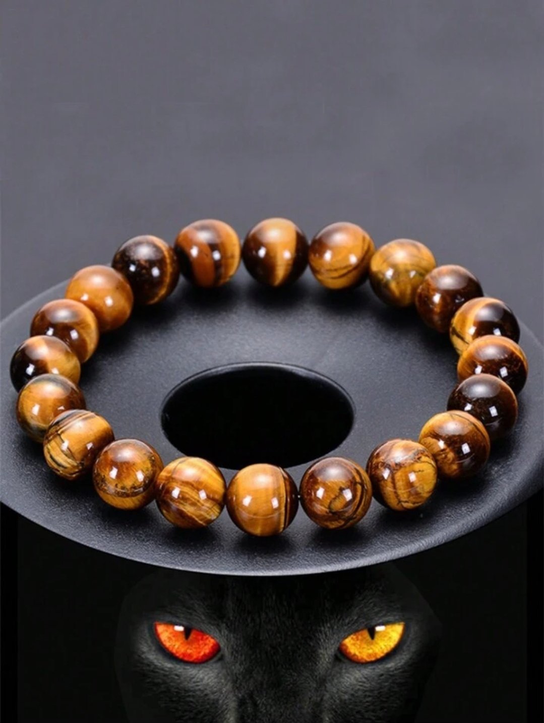 Tiger Eye Beaded Bracelet For Strength, Courage & Confidence