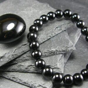 Black Onyx (Black Gomed) Beads Bracelet For Smoking Addiction