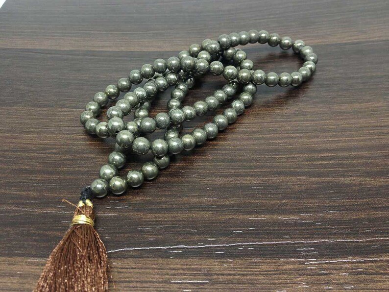 Pyrite Beads Mala For Attract Abundance, Prosperity & Good Luck, Money Magnet - Image 4