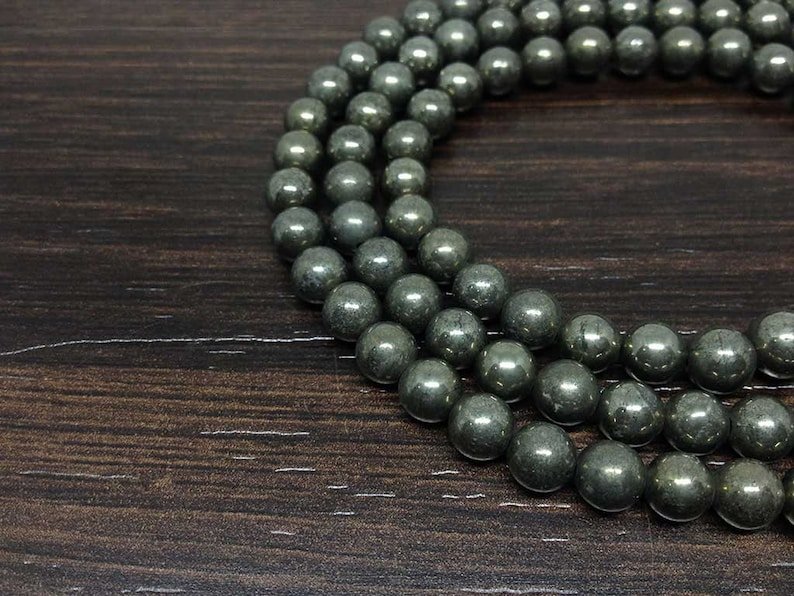 Pyrite Beads Mala For Attract Abundance, Prosperity & Good Luck, Money Magnet - Image 2
