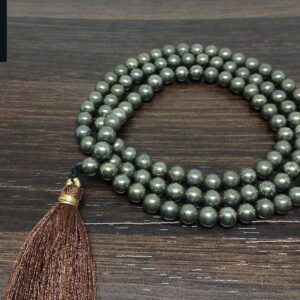 Pyrite Beads Mala For Attract Abundance, Prosperity & Good Luck, Money Magnet