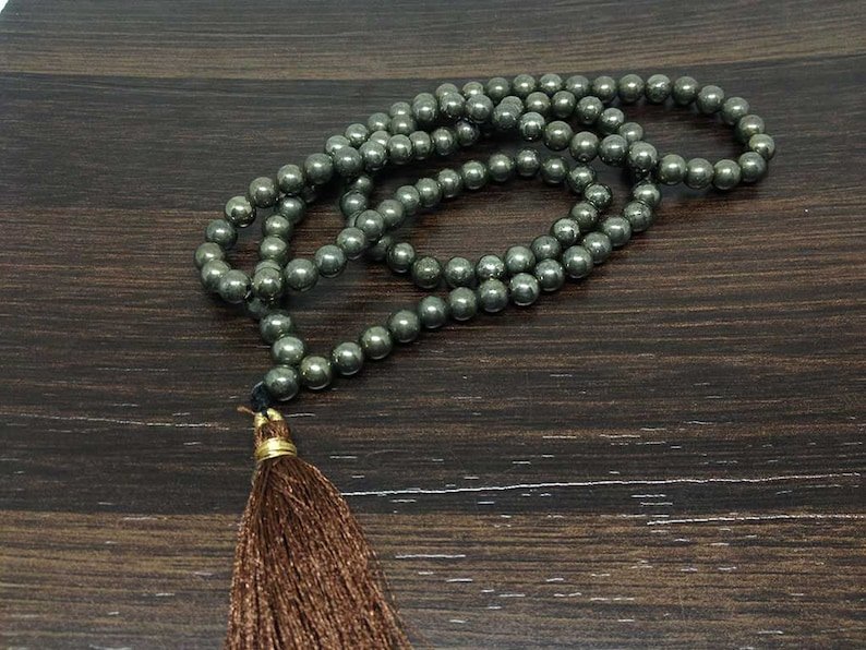 Pyrite Beads Mala For Attract Abundance, Prosperity & Good Luck, Money Magnet - Image 3