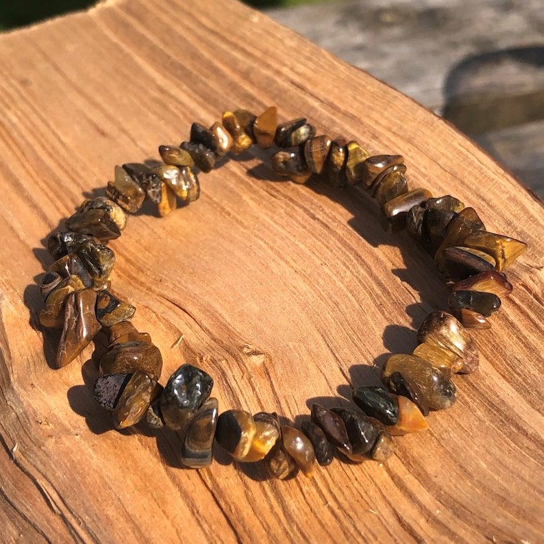 Tiger Eye Chips Bracelet For Strength, Courage & Confidence - Image 2