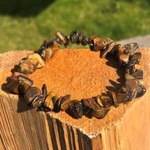 Tiger Eye Chips Bracelet For Strength, Courage & Confidence