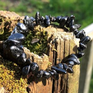 Black Tourmaline Beaded Bracelet For Negativity & Negative People