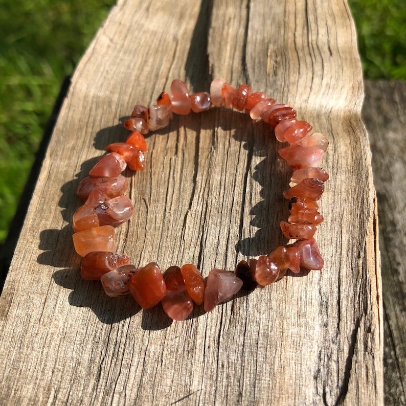 Carnelian Beaded Bracelet For Love Affair Fulfillment, Past life Recall, Changing Bad Habits, Confidence