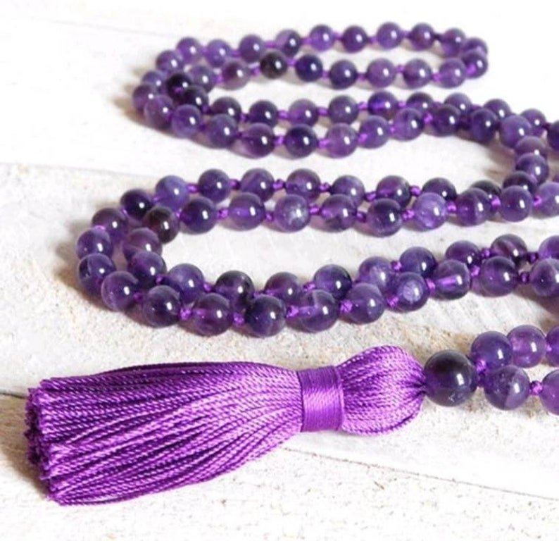 Amethyst Beads Mala For Students Education, Studies, Sharp Mind, Memory & Concentration - Image 2