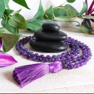 Amethyst Beads Mala For Students Education, Studies, Sharp Mind, Memory & Concentration