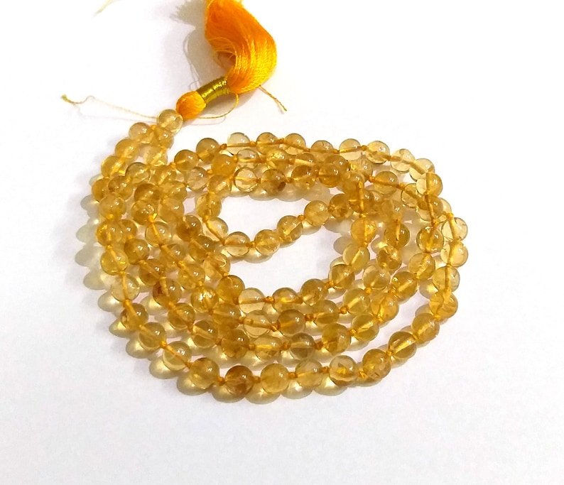 Citrine Beads Mala For Financial Luck, Wealth Creativity & Succsess Growth - Image 3