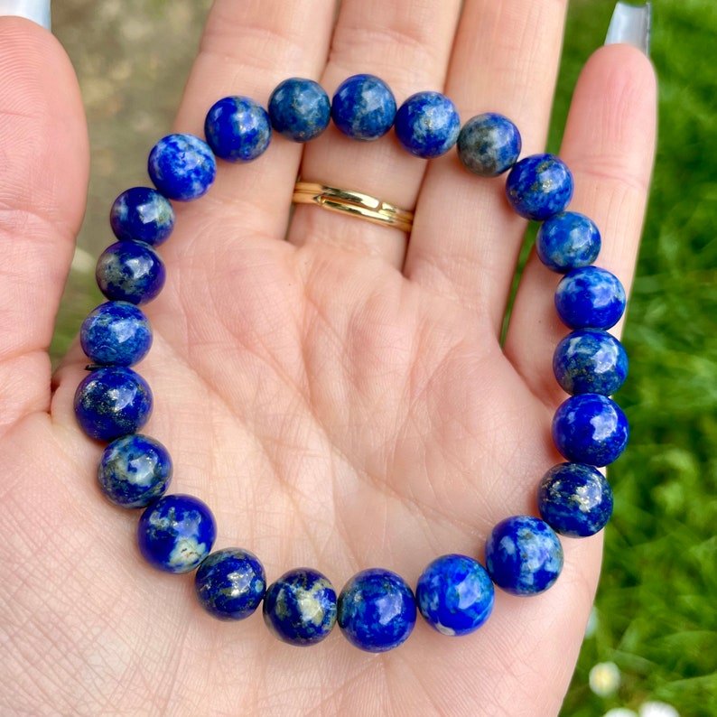 Lapis Lazuli Beads Bracelet For Improves Personality, Gives Spiritual Success, Keeps Healthy & Soothes The Throat And Thyroid - Image 6
