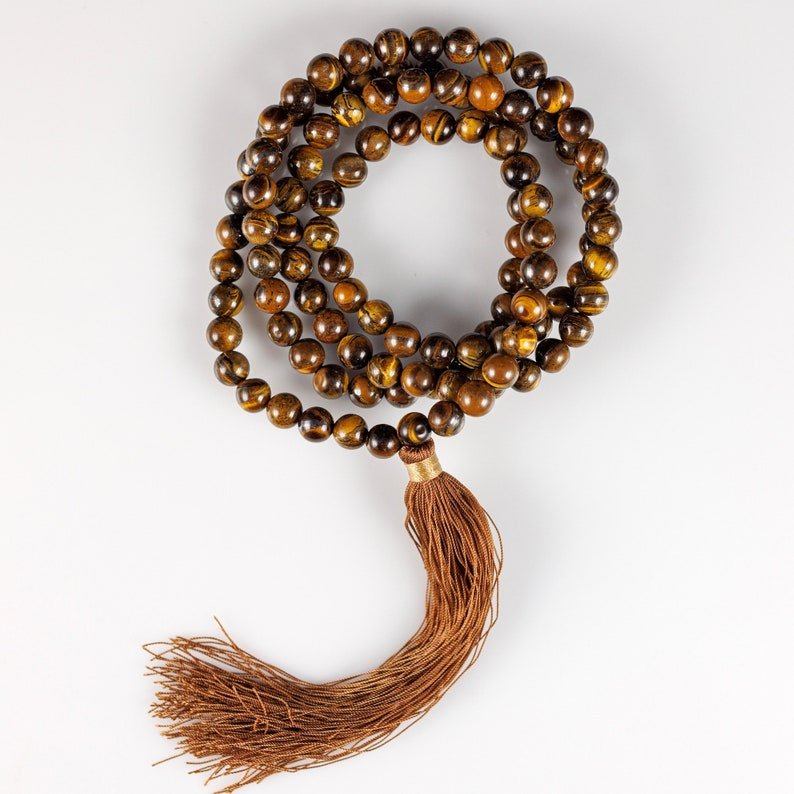 Tiger Eye Beads Mala For Strength, Courage & Confidence