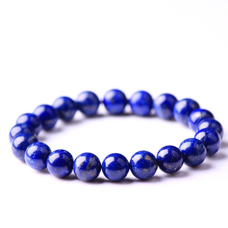 Lapis Lazuli Beads Bracelet For Improves Personality, Gives Spiritual Success, Keeps Healthy & Soothes The Throat And Thyroid - Image 3