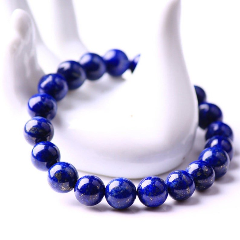Lapis Lazuli Beads Bracelet For Improves Personality, Gives Spiritual Success, Keeps Healthy & Soothes The Throat And Thyroid - Image 4